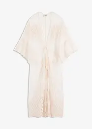 Transparante strandkimono met kant, bonprix