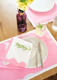 Stoffen servetten met een gekleurde rand (set van 2), bonprix