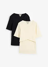 Voedings- en zwangerschapsshirt van puur biologisch katoen (set van 2), bonprix