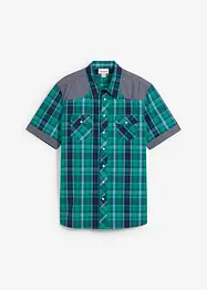 Overhemd met korte mouwen en denim details, bonprix