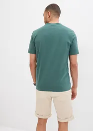 Henley shirt, korte mouw (set van 2) van biologisch katoen, bonprix