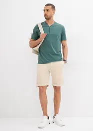 Henley shirt, korte mouw (set van 2) van biologisch katoen, bonprix