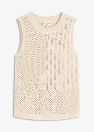 Gebreide ajour top met lurex, bonprix