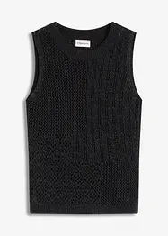 Gebreide ajour top met lurex, bonprix