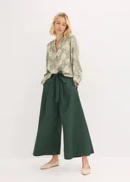 Katoenen popeline broek met riem (2-dlg set), bonprix