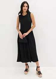 Midi-jurk van gestructureerde jersey met uitgesneden rug, bonprix