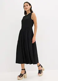 Midi-jurk van gestructureerde jersey met uitgesneden rug, bonprix
