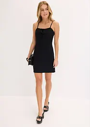 Mini jurk met details van imitatieleer, bonprix