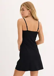 Mini jurk met details van imitatieleer, bonprix