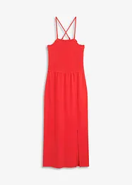 Midi-jurk van stevige jersey met smokinzet en split, bonprix