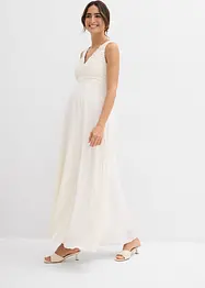 Zwangerschaps trouwjurk met kant, satijn en georgette, bonprix