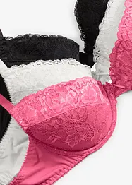 Push up bh met fijn kant (set van 3), bonprix