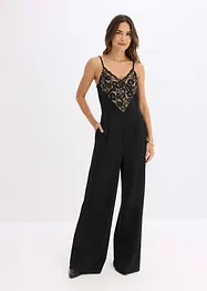 Jersey jumpsuit met kant, bonprix