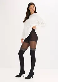 Overknee panty 70 den met glinsterende boord, bonprix