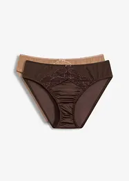 Slip met glanzend effect (set van 2), bonprix