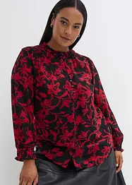 Chiffon blouse met smokwerk, bonprix