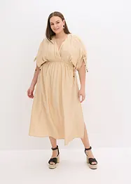 Maxi-jurk met wijde mouwen van structuurstof, bonprix
