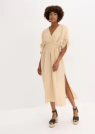 Maxi-jurk met wijde mouwen van structuurstof, bonprix