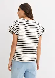 Gestreepte shirt met volantmouwen, bonprix
