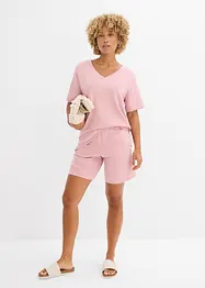 Gebreid shirt met linnen, bonprix