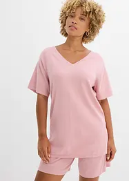 Gebreid shirt met linnen, bonprix