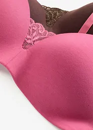 Voorgevormde bh zonder beugel met katoen (set van 2), bonprix