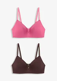 Voorgevormde bh zonder beugel met katoen (set van 2), bonprix