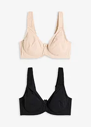 T-shirt bh met beugels en katoen (set van 2), bonprix