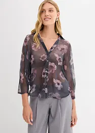 Oversized blouse van luchtige chiffon, bonprix