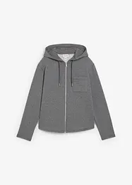 Sweatvest met capuchon van zachte scubastof, bonprix