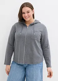 Sweatvest met capuchon van zachte scubastof, bonprix