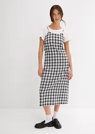 Flanellen jurk met bandjes van puur katoen, bonprix