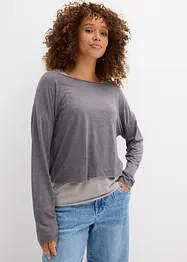 Top en longsleeve  van jersey (2-dlg. set), bonprix