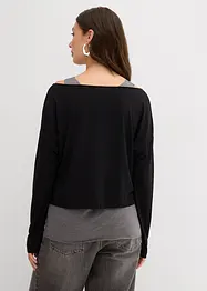 Top en longsleeve  van jersey (2-dlg. set), bonprix