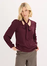 Gestructureerd shirt met afneembare strik, bonprix
