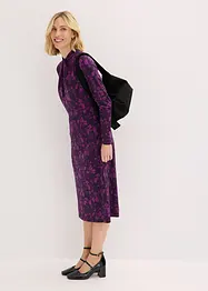 Midi jurk met opstaande kraag, bonprix