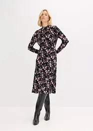 Midi jurk met opstaande kraag, bonprix
