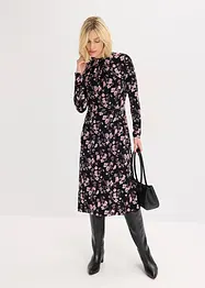 Midi jurk met opstaande kraag, bonprix