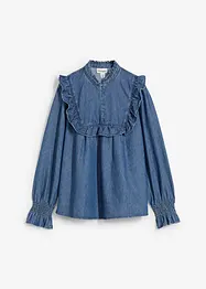Spijkerblouse met ruches, bonprix