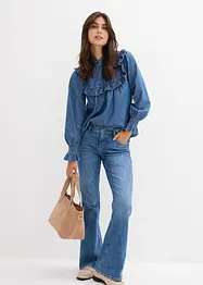 Spijkerblouse met ruches, bonprix