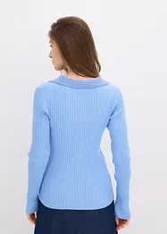 Fijn gebreide trui met decoratieve kraag, bonprix
