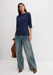 Shirt met carmen-hals van katoen, bonprix