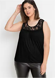 Top met kant in een viscosemix, bonprix