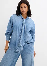 Spijkerblouse met strik, bonprix