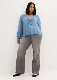 Chiffon blouse met volants, bonprix