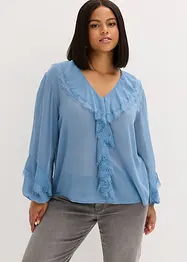 Chiffon blouse met volants, bonprix