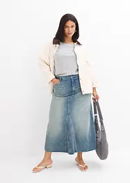Maxi spijkerrok, mid waist, bonprix
