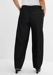Barrel jeans mid waist met riem, bonprix