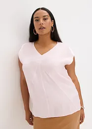 Blouse van satijn met korte mouwen, bonprix