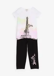 Meisjes shirt en 3/4 legging (2-dlg. set) met biologisch katoen, bonprix